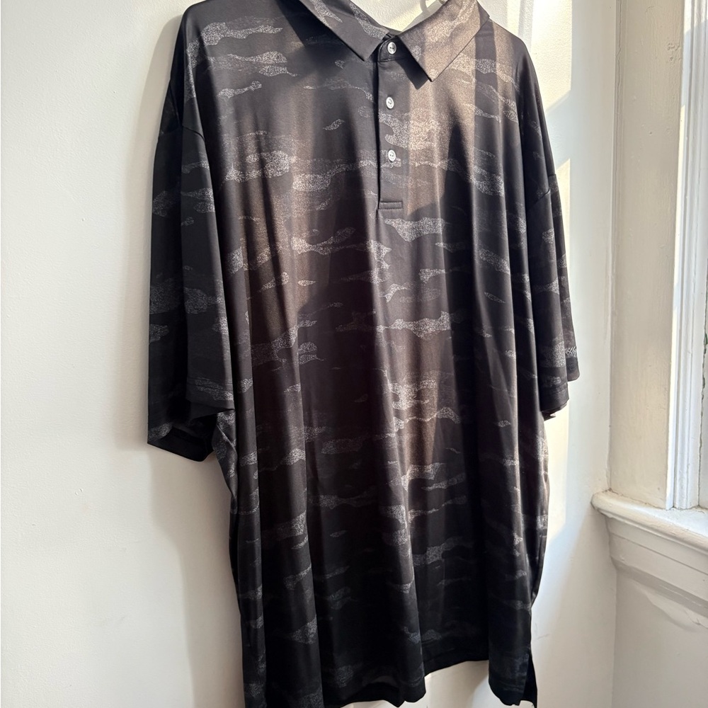 Hogan Black Polo with Subtle Gray Print